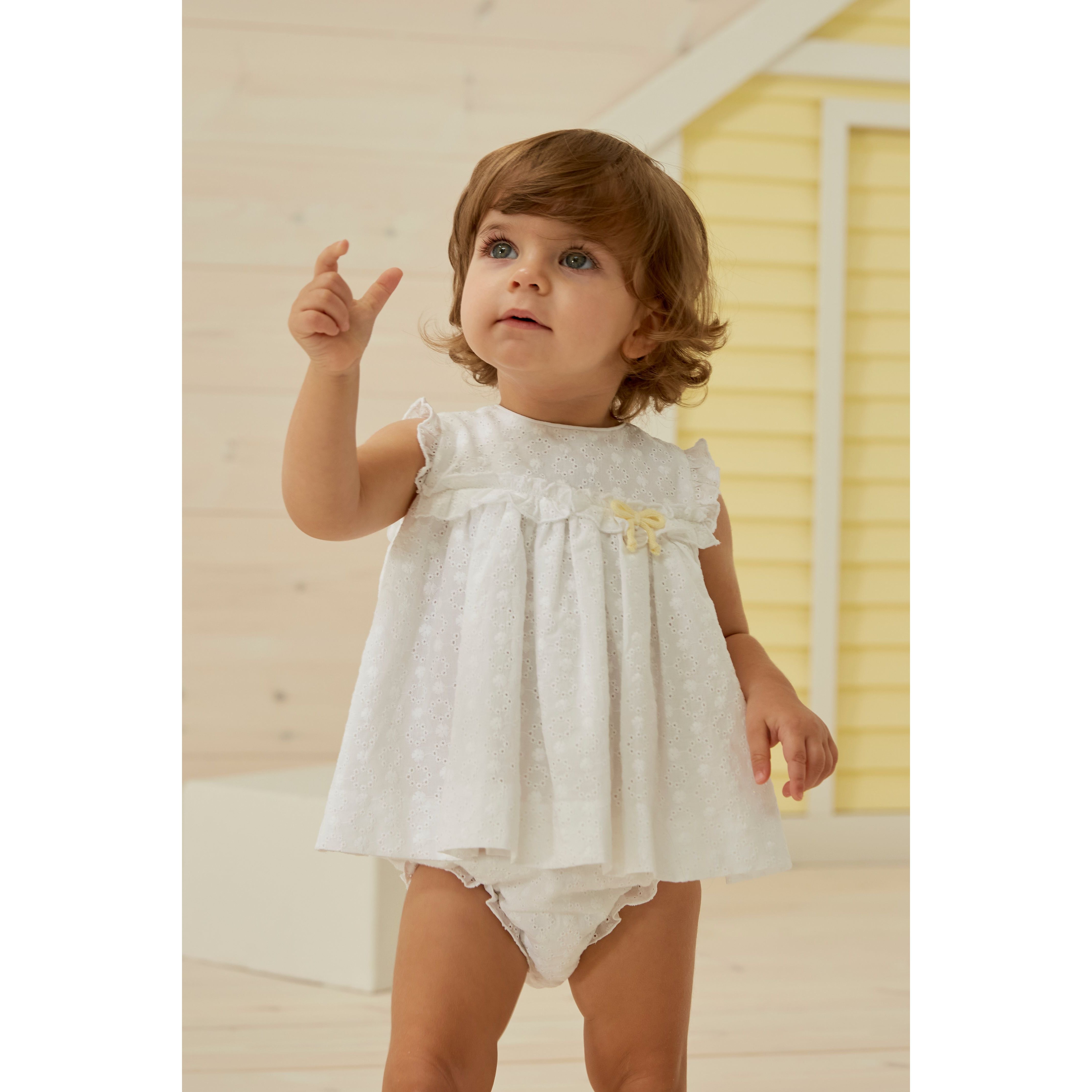 White Popelin Baby Dress