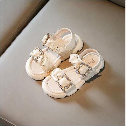 White Double Stone Sandals