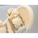 White Double Stone Sandals