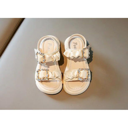 White Double Stone Sandals