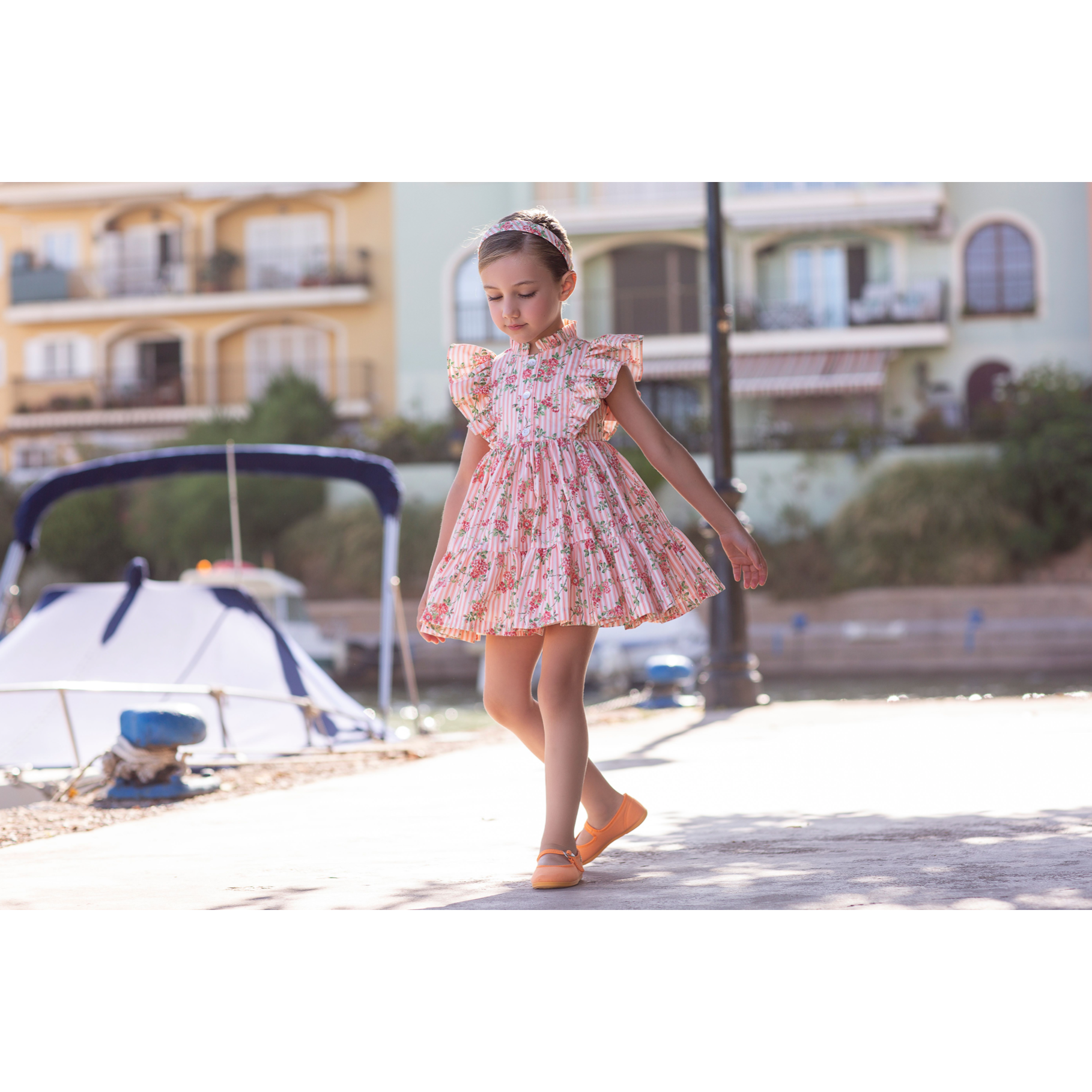 Peach Striped Dress