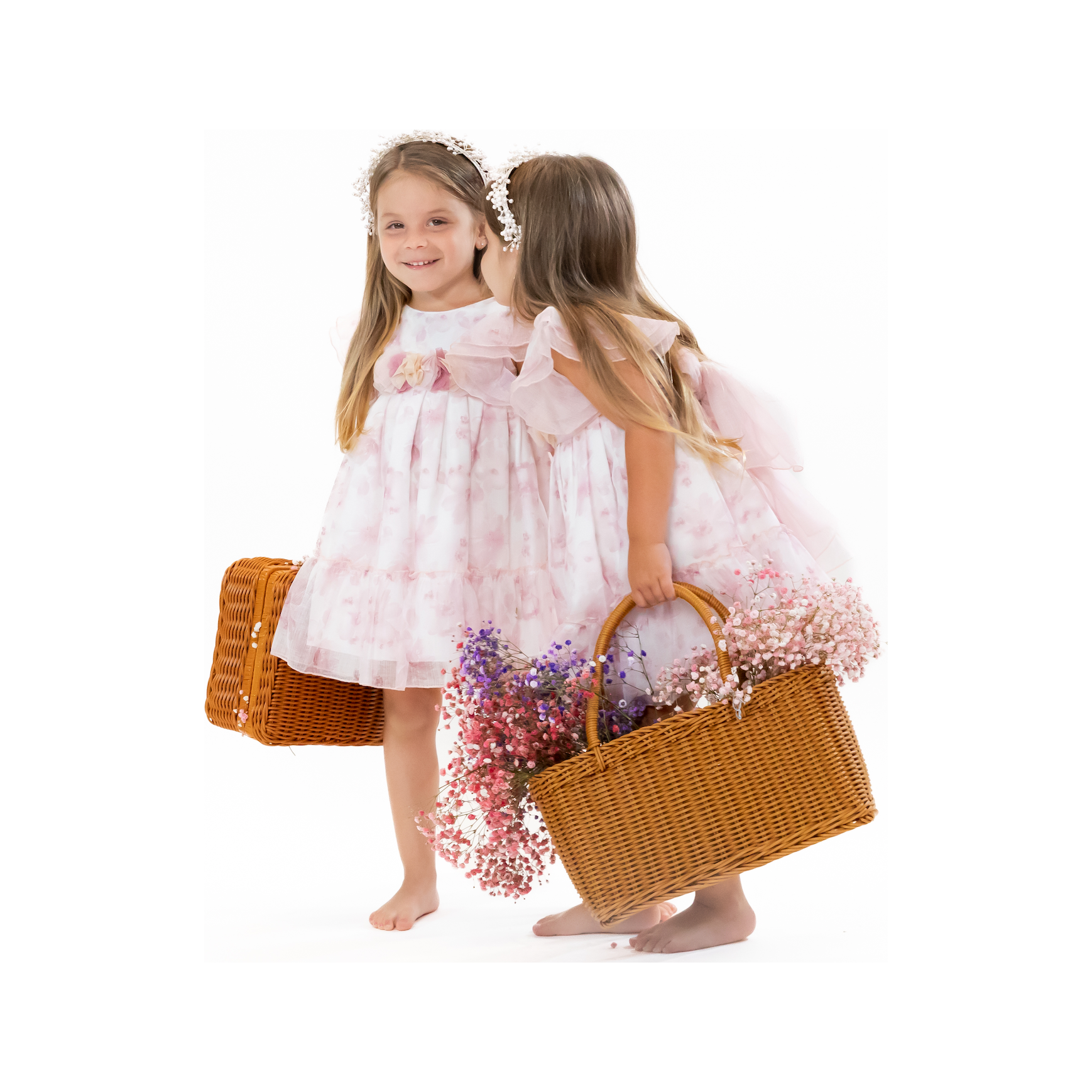 Pink Flowers Muselin Dress