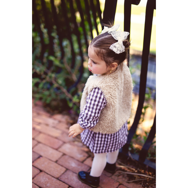 Lace Bow Clip - Gold