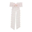 Lace Long Bow Clip - Pink