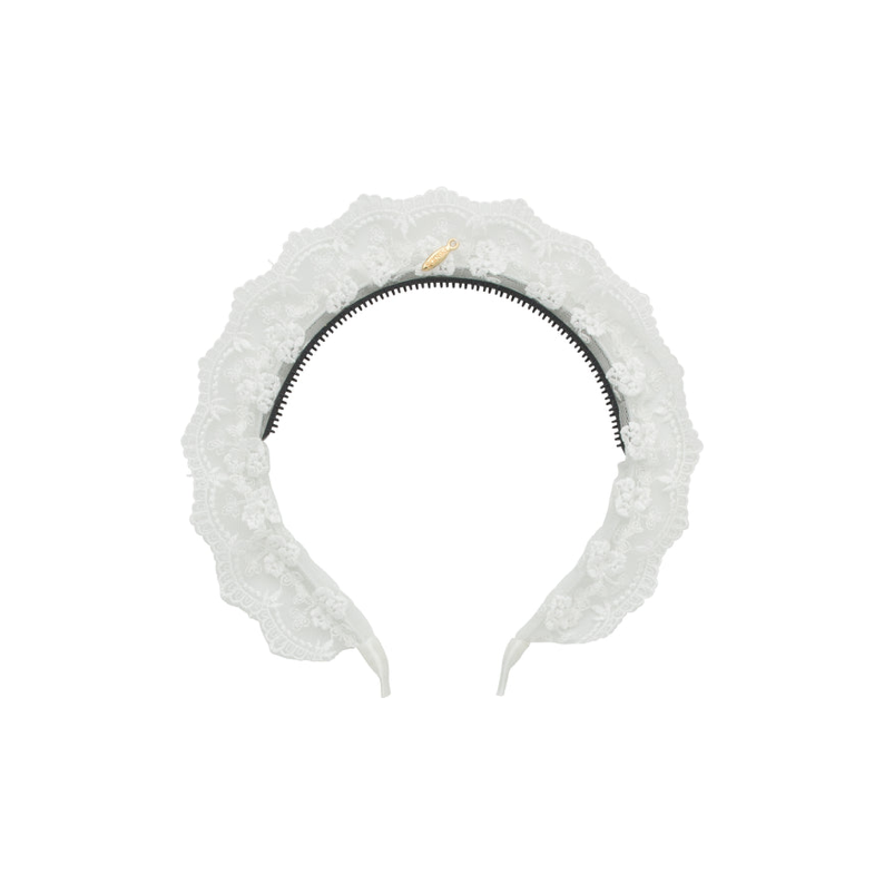 Lace Crown Headband - White