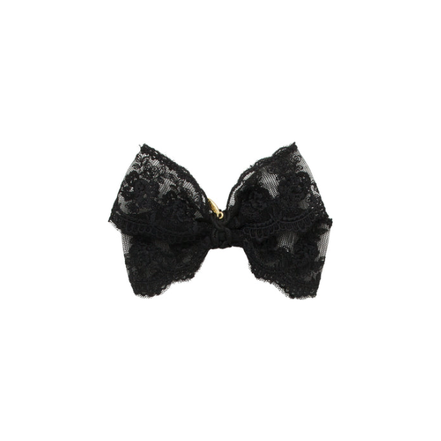 Lace Bow Clip - Black