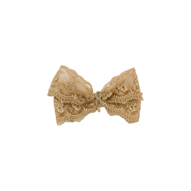 Lace Bow Clip - Gold