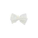 Lace Bow Clip - White