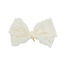 Lace Bow Clip - Ivory