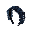 Velvet Ties Ribbon Headband - Navy