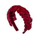 Velvet Ties Ribbon Headband - Red