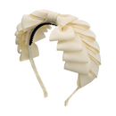 Pleated Ribbon Grossgrain Headband - Cream