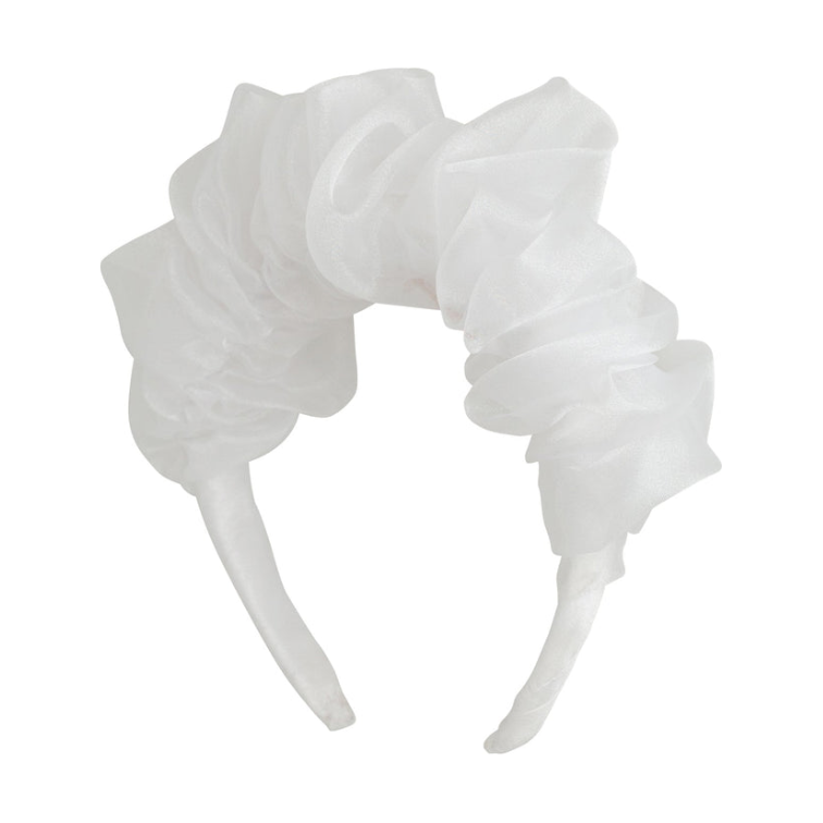 Organza Bunches Headband - White