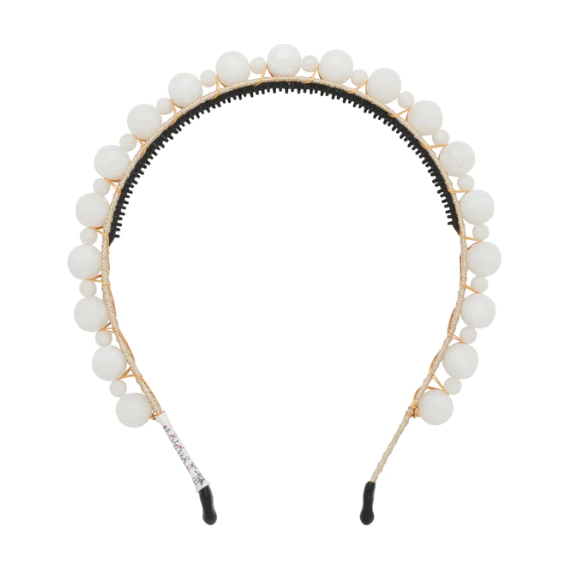 Uneven Marble Headband - White