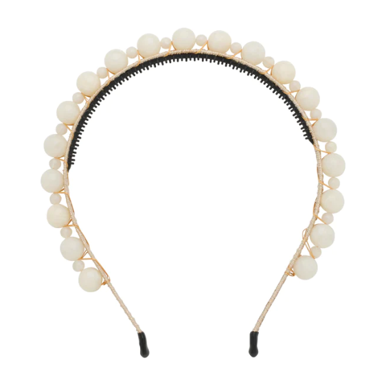 Uneven Marble Headband -  Ivory