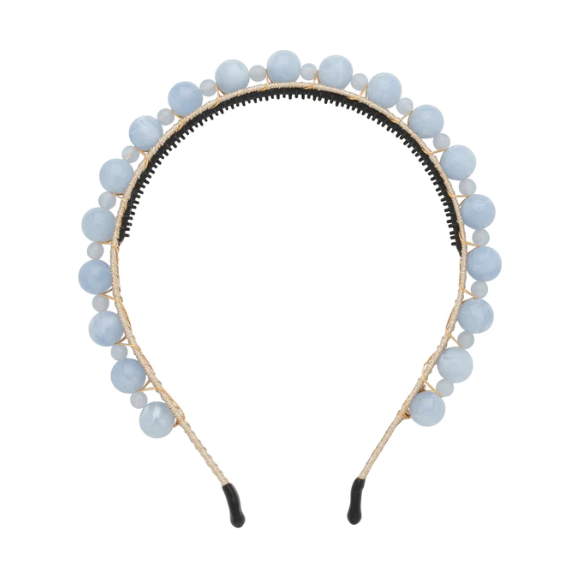 Uneven Marble Headband - Light Blue