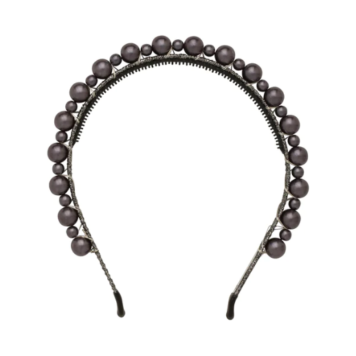 Uneven Marble Headband -  Charcoal