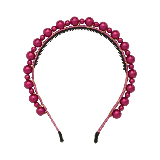 Uneven Marble Headband -  Cranberry