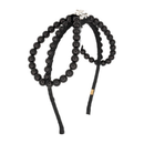 Pearl Bow Thin Headband - Black