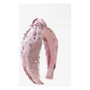 Tulle Jeweled Knot Headband - Light Pink