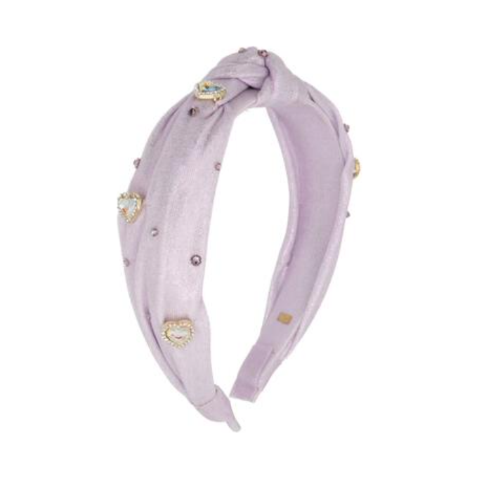 Shimmer 3D Hearts Headband - Purple