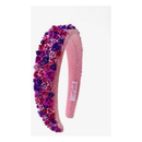 Multi Floral Padded Headband - Pink