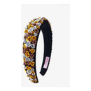 Multi Floral Padded Headband - Metalic