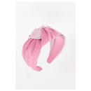 2 Tone Satin Knot Headband - Fuchsia/ Light Pink