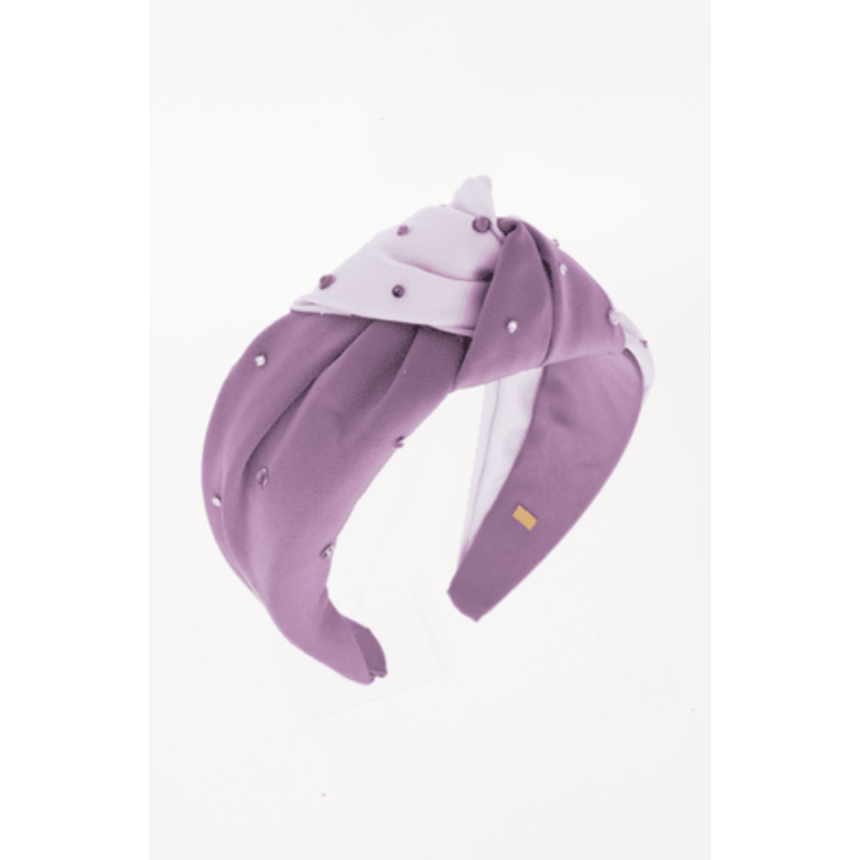 2 Tone Satin Knot Headband - Lavender/Purple