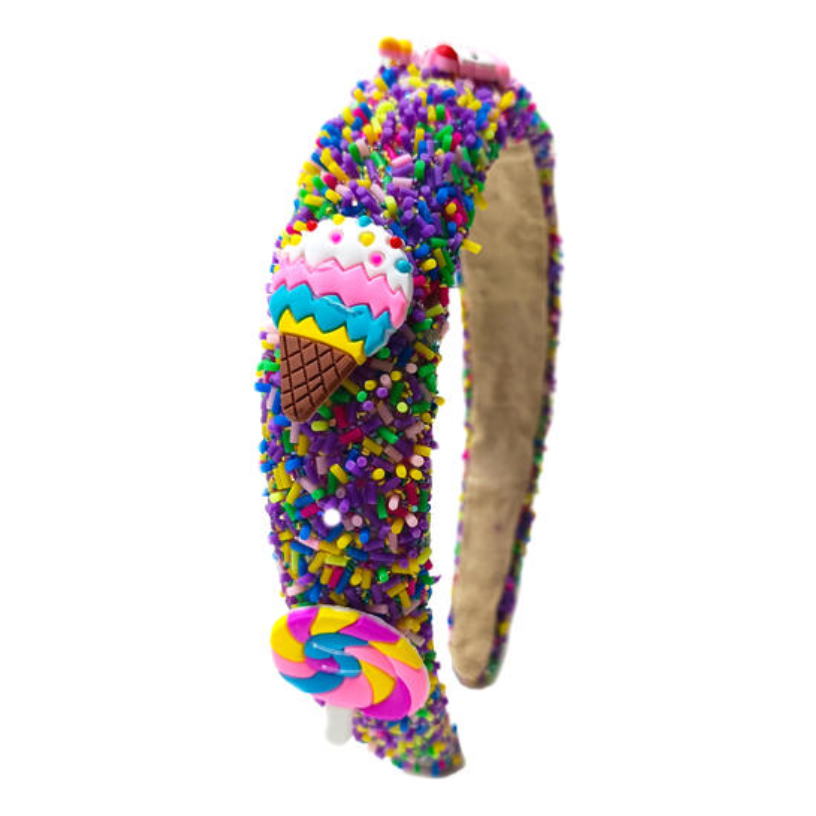 Sprinkle Padded Charm Headband - Multi Purple