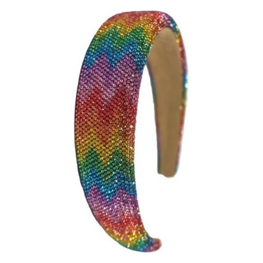 Fully Crystalized Aztech Headband - Rainbow