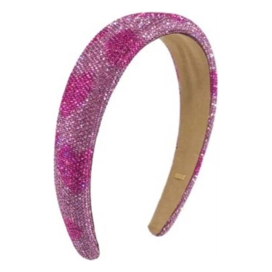 Fully Crystalized Heart Headband - Fuchsia Pink