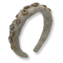 Crystallized Tweed Headband - Ivory