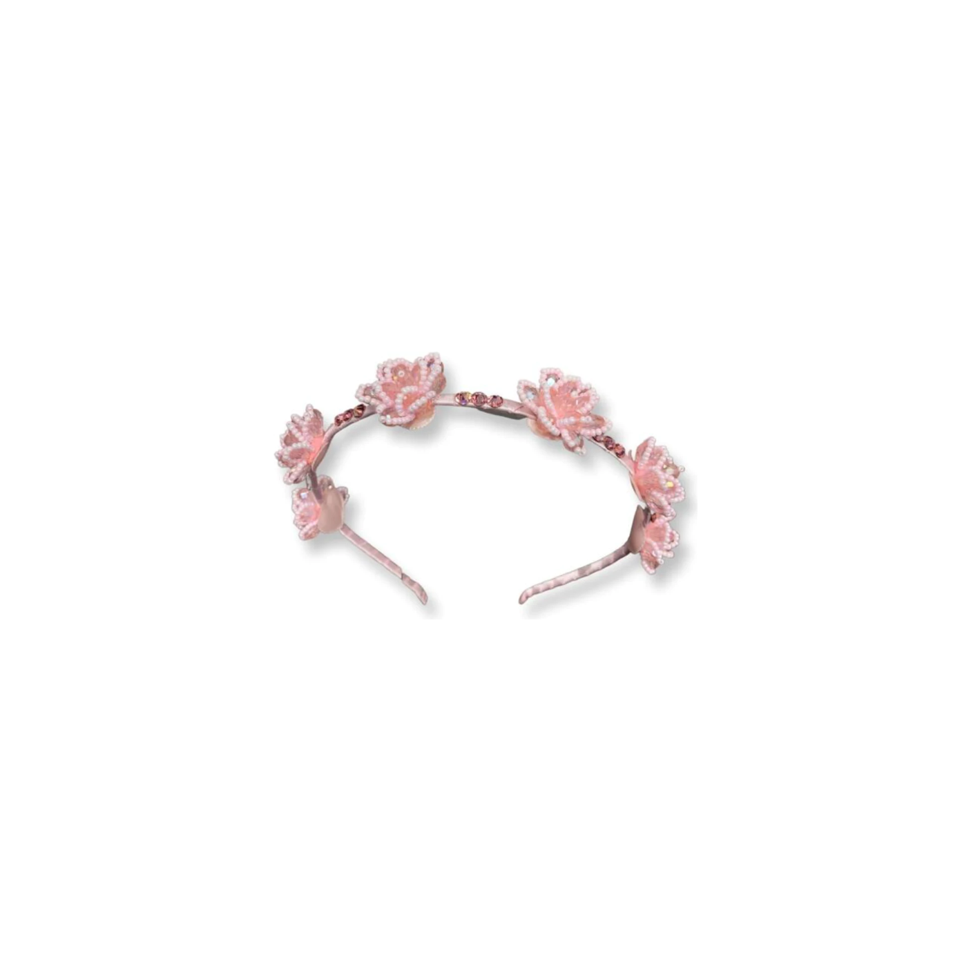 Crystal Beaded Headband - Pink