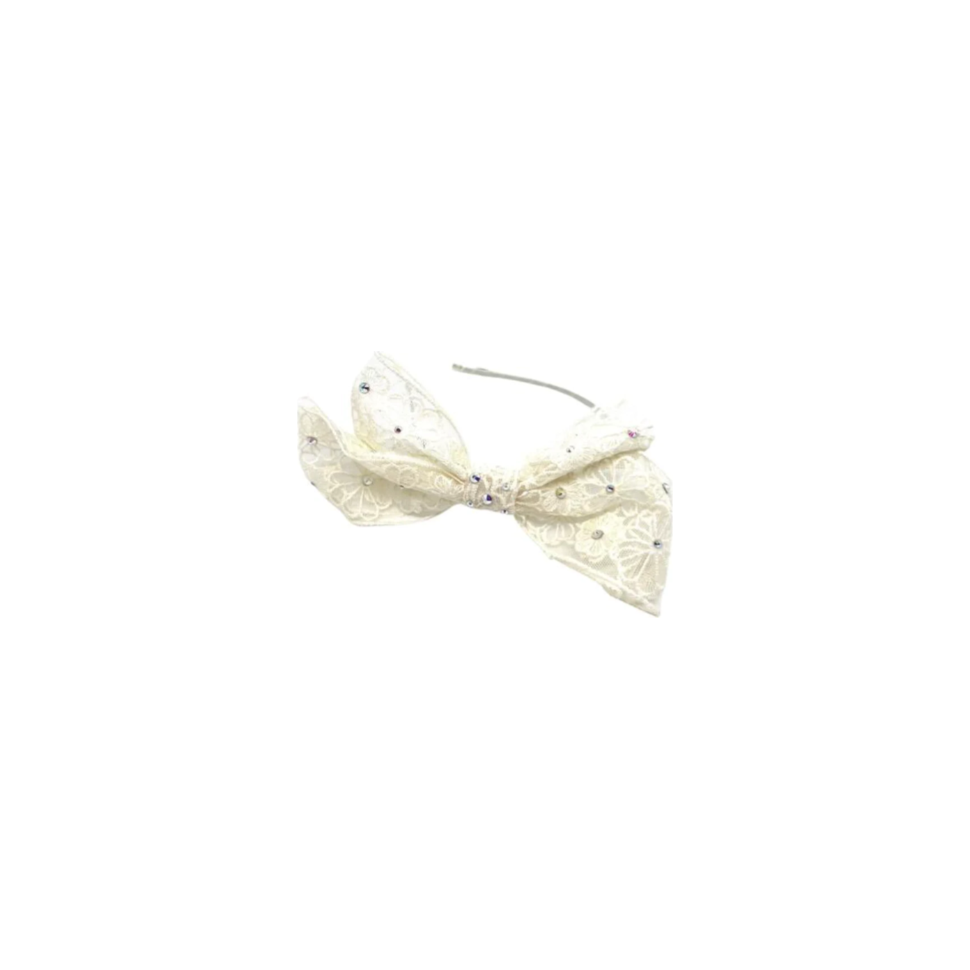 Double Lace Thin Headband - Ivory