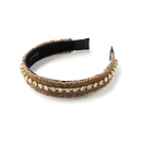 Kate Corduroy Rhinestone Headband - Mocha