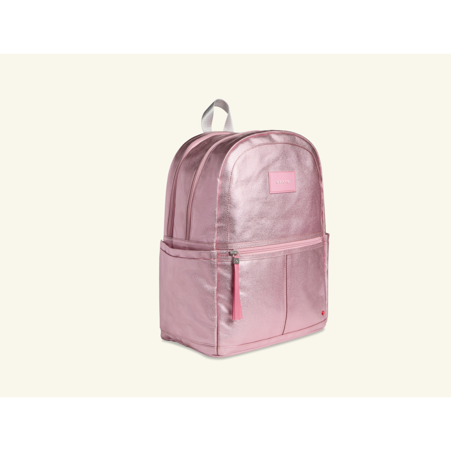 Double Pocket Backpack - Metalic Pink
