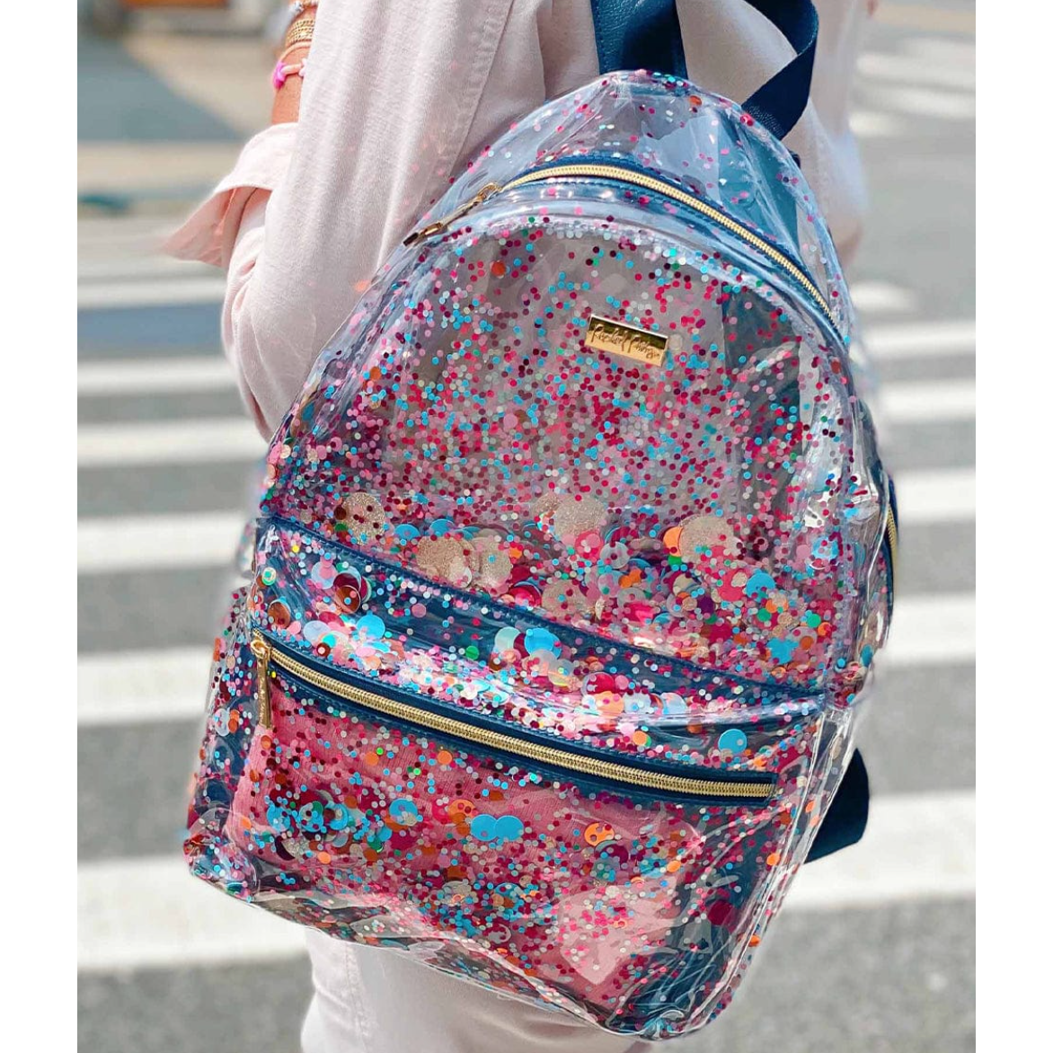 Confetti Clear Backpack - Black