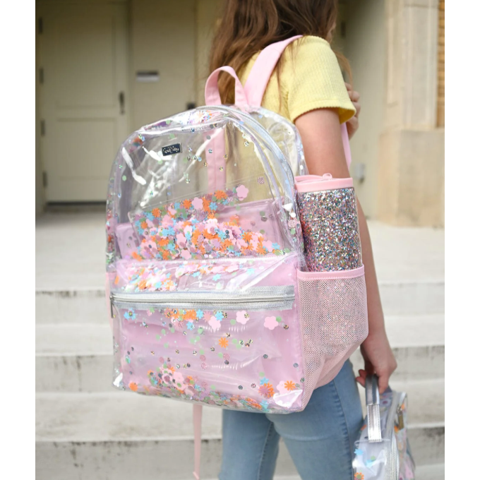 Confetti Clear Backpack - Pink