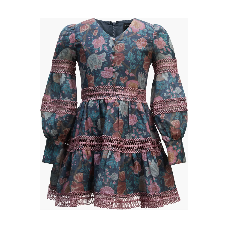 Carmina Floral Long Sleeve Party Dress