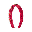 Satin Stone Headband - Red