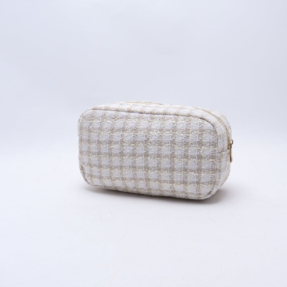 Medium Beige Checkers Pouch