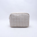 Large Beige Checkers Pouch