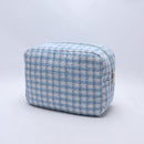 Large Light Blue Checkers Pouch