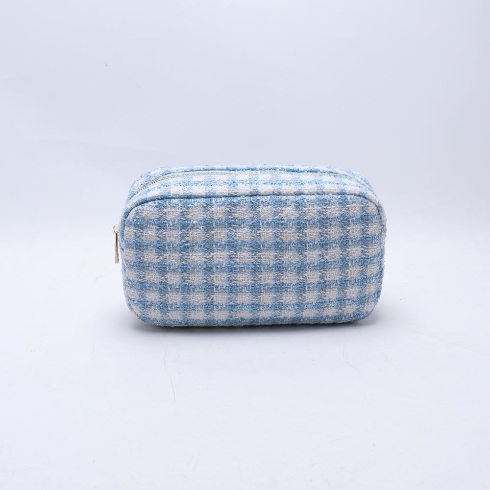 Medium Light Blue Checkers Pouch