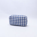 Small Blue Checkers Pouch