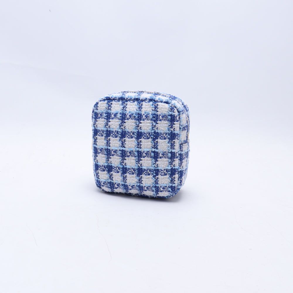 Mini Blue Checkers Pouch