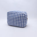 Large Blue Checkers Pouch