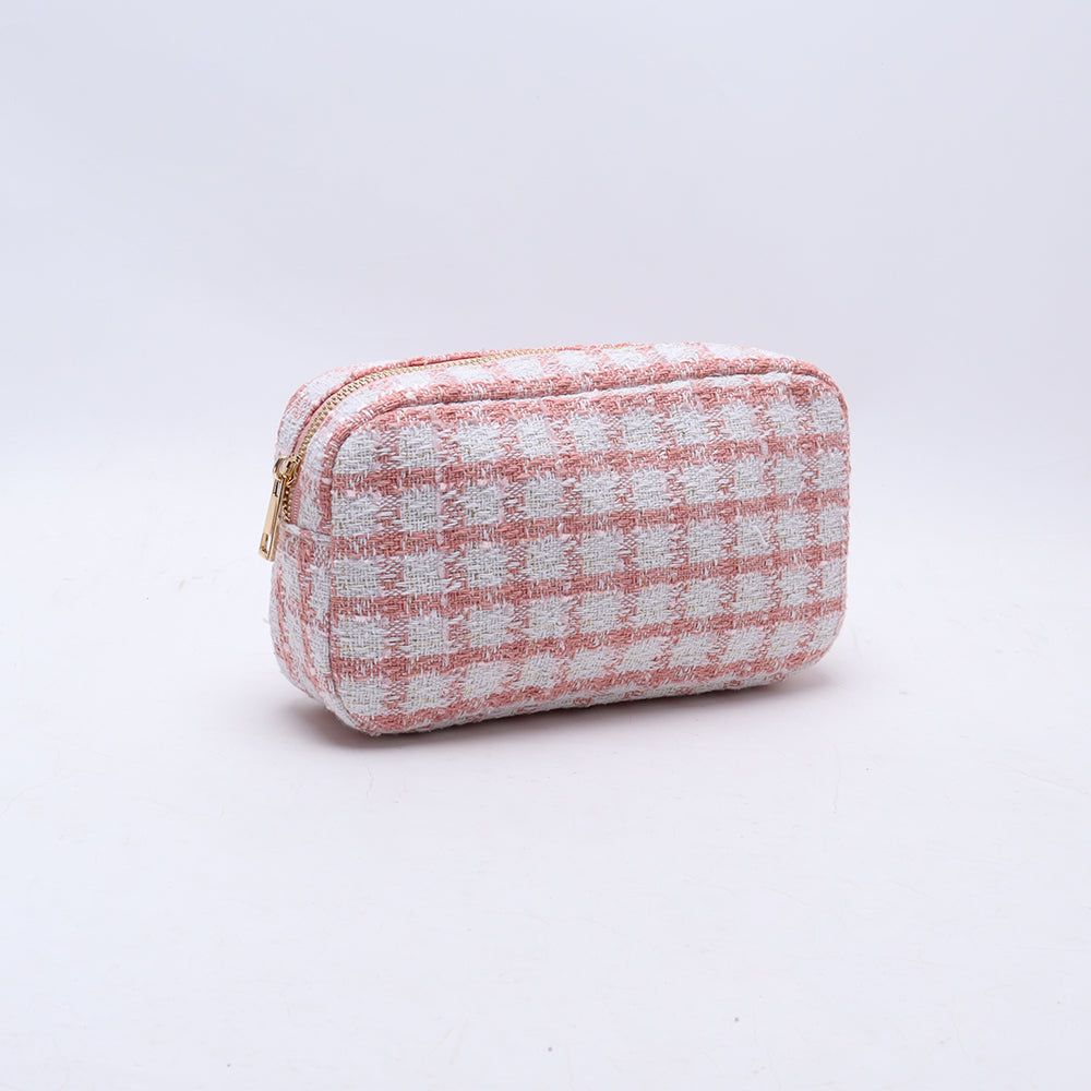 Small Pink Checkers Pouch